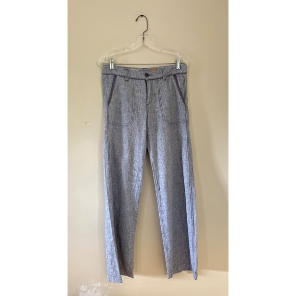 Pilcro Womens Size 4 Light Grey Gray Linen Blend Pants Trousers Anthropologie - Picture 1 of 5